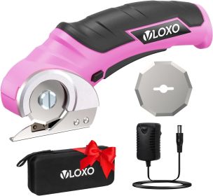 Cordless Electric Scissors, Rechargeable Rotary Cutter for Cardboard Leather Fabric Plastic Canvas with Safety Lock