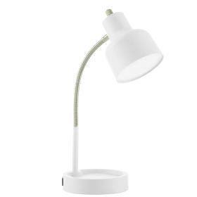 17" LED Catch-All Base AC Outlet Adjustable Flexible Desk Lamp