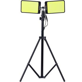 LED Work Light with Stand, 11200 Lumen Dual-Head Tripod Lights Construction, Outdoor Construction Light Stand Portable stand work light with Remo