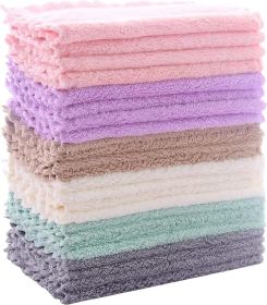 24 Pack Kitchen Dishcloths - Does Not Shed Fluff - Reusable Dish Towels, Dish cloths, Super Absorbent Coral Fleece Cleaning Cloths (Material: Microfiber)